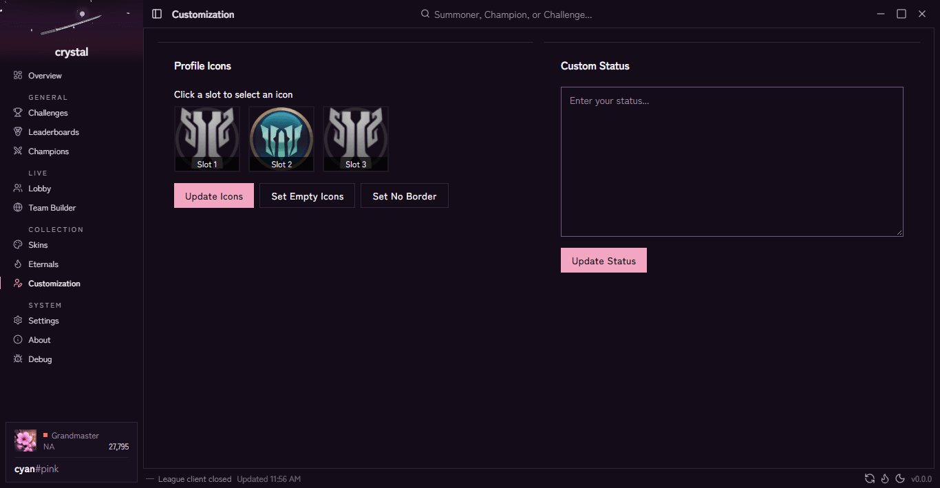 Crystal's Profile view